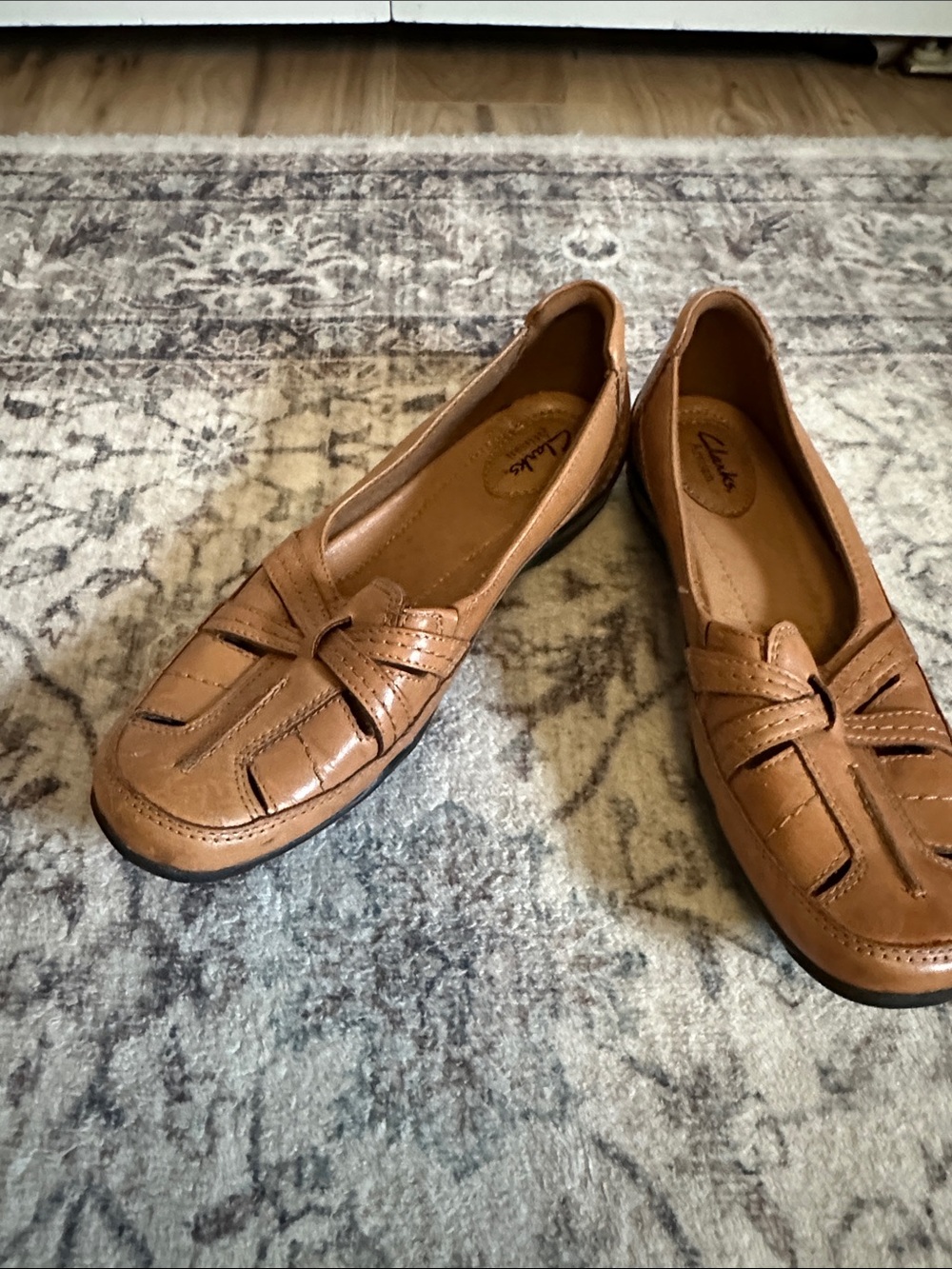 Clarks Brown Leather Slip-On Loafers for Women